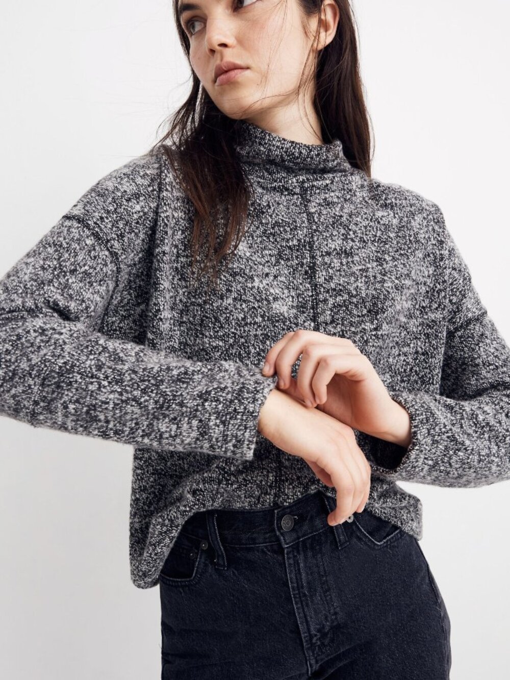 Madewell Marled Mockneck Top Multicolor Size M
